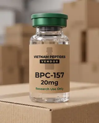 BPC-157 20mg vial with a Vietnam Peptides Vendor label