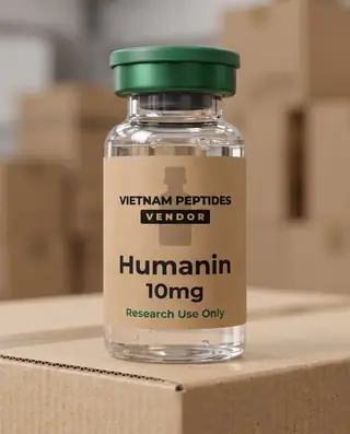Humanin 10mg vial with a Vietnam Peptides Vendor label