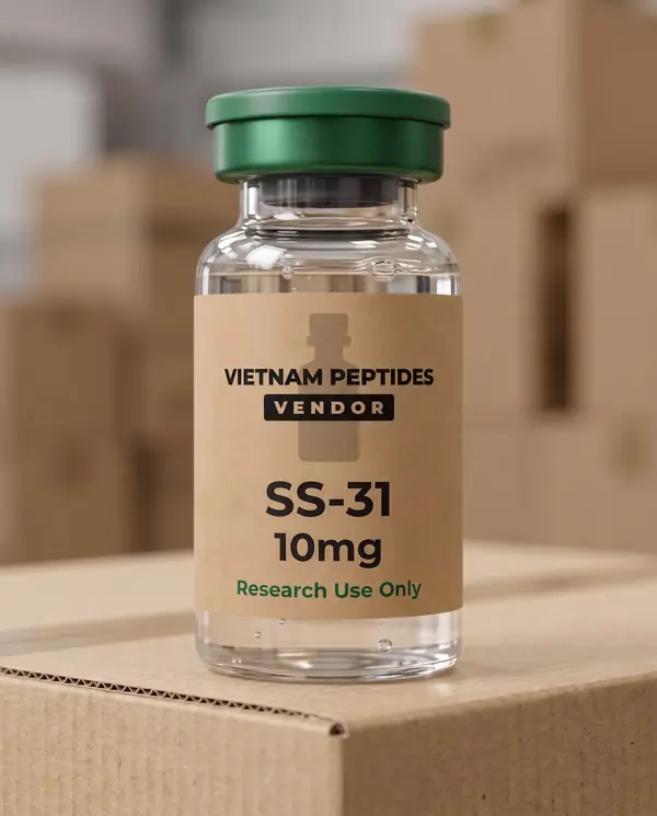 SS-31 10mg vial with a Vietnam Peptides Vendor label
